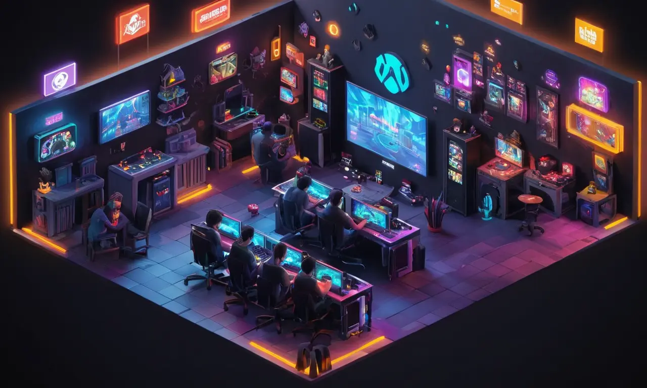 Un grupo diverso de jugadores se reunieron alrededor de las estaciones de juego con interfaces de juego modded únicas inspiradas en la cultura popular.