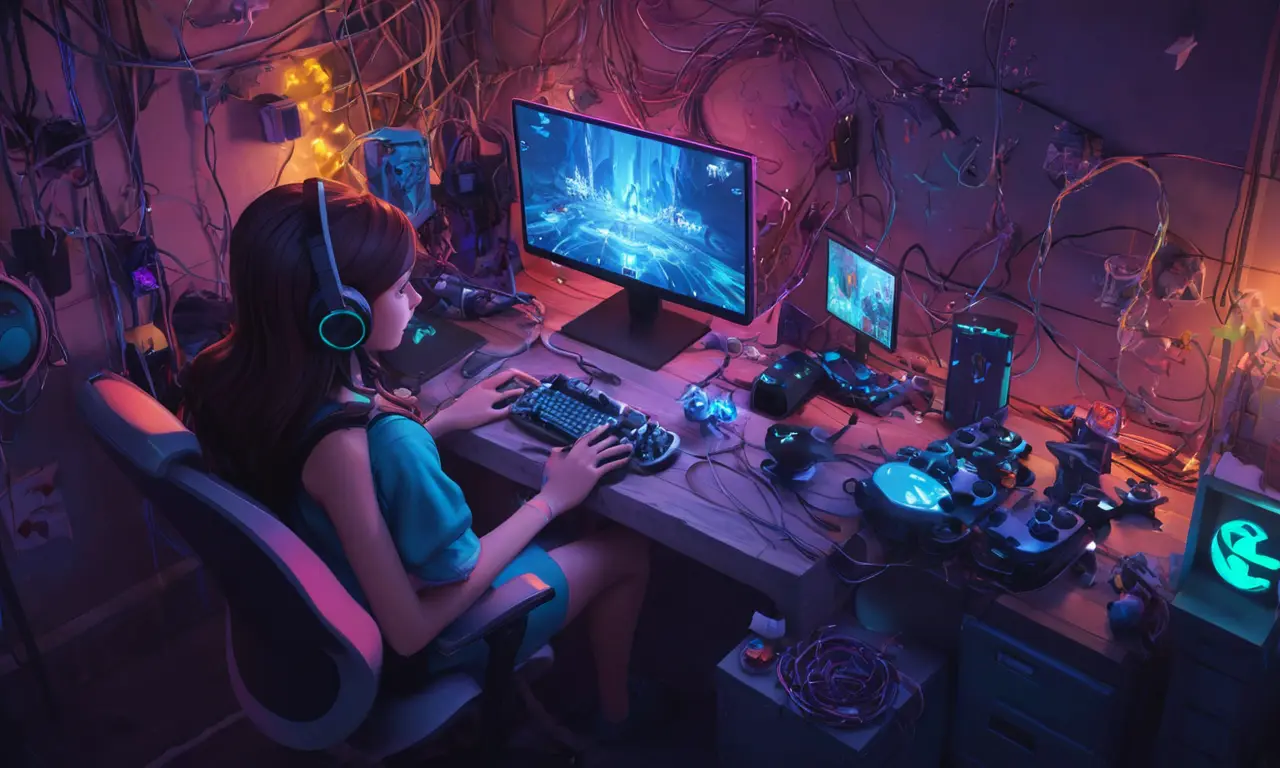 Un collage de personajes femeninos de varios videojuegos en una pantalla de computadora